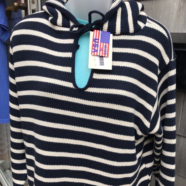 Binghamton Stripe Hoodie Navy
